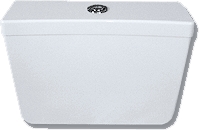 Πλαστικό καζανάκι τουαλέτας πλάτης 10 λίτρων χαμηλής πίεσης με μηχανισμό αέρος λευκό
