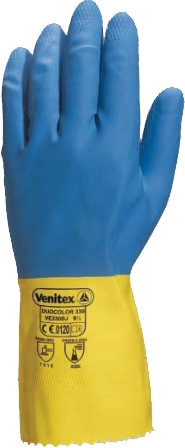 Ζεύγος γάντια λάτεξ δίχρωμα διπλής εμβάπτισης & βαμβάκι πάχους 0,6mm μήκους 30 εκατοστών - Κάντε κλικ στην εικόνα για να κλείσει