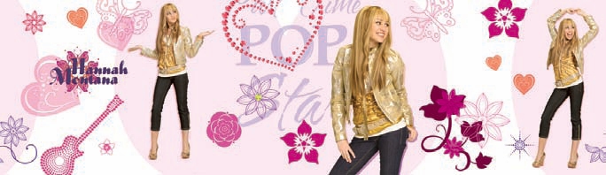 Αυτοκόλλητη μπορντούρα τοίχου Hannah Montana 0,159*5 μέτρα