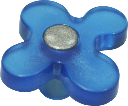 Πομολάκι επίπλων πλαστικό με μεταλλικό ένθετο μπλε - Κάντε κλικ στην εικόνα για να κλείσει
