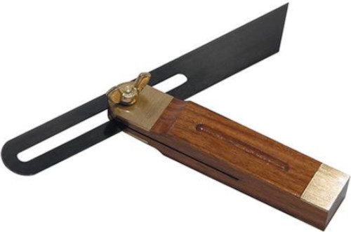 Λοξή γωνία μαραγκών (στέλλα) ατσάλινη ρυθμιζόμενη με ξύλινη λαβή