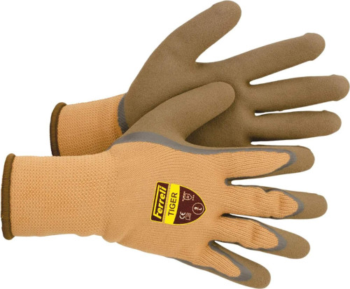 Γάντια με διπλή στρώση latex καφέ