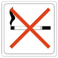 Ταμπέλα "Απαγορεύεται το κάπνισμα" ανοξείδωτη αυτοκόλλητη 14*14 εκατοστά