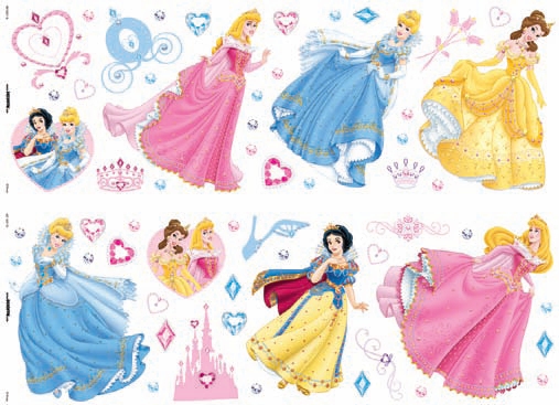 Σετ με πολλά μικρά αυτοκόλλητα διακοσμητικά πριγκίπισσες - Κάντε κλικ στην εικόνα για να κλείσει