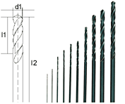 Τρυπανάκια υψηλής ταχύτητας HSS Ø0,3 - 0,5 - 0,8 - 1 - 1,2 - 1,5 - 2 - 2,5 - 3 - 3,2 χιλιοστών σετ 10 τεμαχίων
