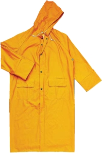 Αδιάβροχο πανοφόρι κίτρινο μήκους 120 εκατοστών με κολλητές ραφές & σταθερή κουκούλα