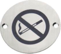 Ταμπέλα στρόγγυλη "Απαγορεύεται το κάπνισμα" ανοξείδωτη 7,5 εκατοστά