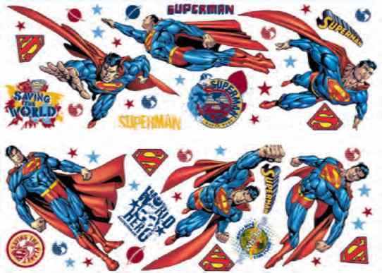 Σετ με διάφορα διακοσμητικά αυτοκόλλητα Superman
