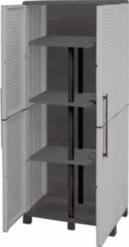 Πλαστική δίφυλλη ντουλάπα με ενιαίο κάθετο χώρο ελαφρού τύπου συναρμολογούμενη 169*68*37 ανοικτό γκρι