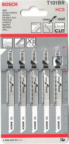 Λεπίδες σέγας κοπής ξύλου τύπου Bosch με ανάποδο δόντι για κοπή 3-30 χιλιοστά 5 τεμάχια
