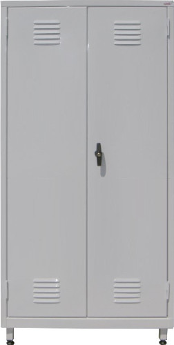Μεταλλική ντουλάπα ψηλή με διπλή πόρτα λευκή