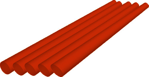 Κύλινδροι θερμαινόμενης σιλικόνης κόκκινοι Ø11,2mm μήκος 20 εκατοστά συσκευασία 5 τεμαχίων