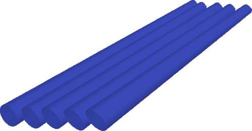 Κύλινδροι θερμαινόμενης σιλικόνης μπλε Ø11,2mm μήκος 20 εκατοστά συσκευασία 5 τεμαχίων