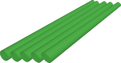 Κύλινδροι θερμαινόμενης σιλικόνης πράσινοι Ø11,2mm μήκος 20 εκατοστά συσκευασία 5 τεμαχίων