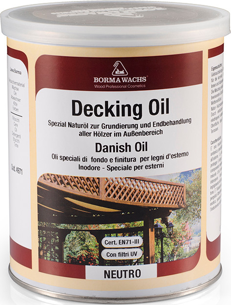 Decking Oil HD - Danish Oil διαφανές 1 λίτρο - Κάντε κλικ στην εικόνα για να κλείσει