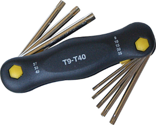 Σετ 8 αναδιπλούμενων κλειδιών torx T9 - T40