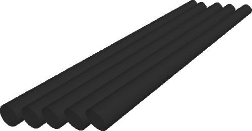 Κύλινδροι θερμαινόμενης σιλικόνης μαύροι Ø11,2mm μήκος 20 εκατοστά συσκευασία 5 τεμαχίων