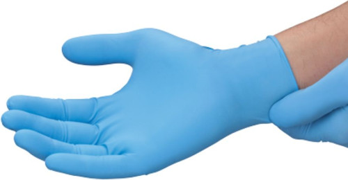 Γάντια νιτριλίου μπλε πακέτο 100 τεμαχίων - Κάντε κλικ στην εικόνα για να κλείσει