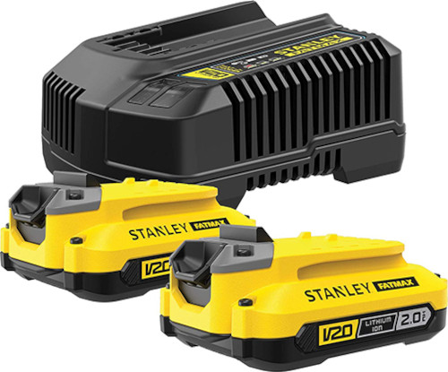 Σετ φορτιστής και 2 μπαταρίες 18V 2Ah Stanley V20