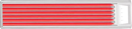 Σετ 6 ανταλλακτικές κόκκινες μύτες για το μηχανικό μολύβι μαρκαρίσματος 001990