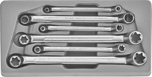 Σετ 6 κλειδιά θηλυκό Torx E6 - E24 γωνιακά