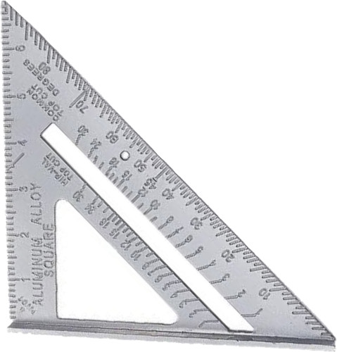 Χάρακας αλουμινίου τρίγωνο - μοιρογνωμόνιο 18 εκατοστών με πατούρα (κλίμακα σε ίντσες)